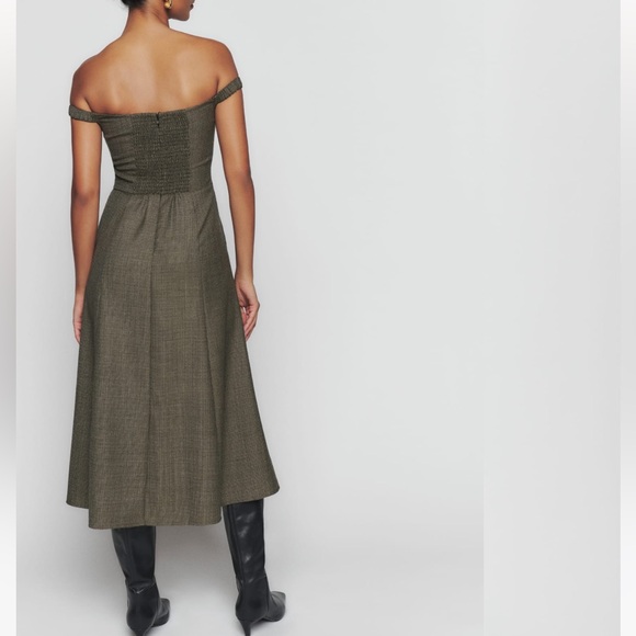 Reformation Stratford check midi dress size 0 BNWT - Picture 4 of 12